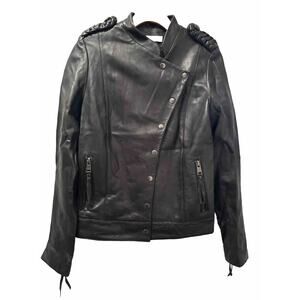 Bel Air Black 100% Lamb Leather Jacket Women’s Mobwife Y2K Punk rock Gothic